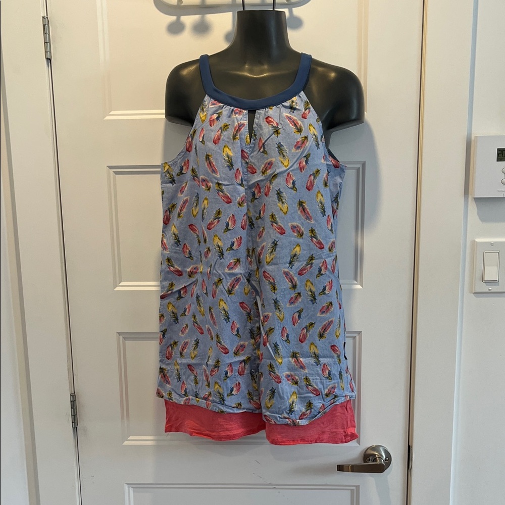 Colorful Feather Print dress